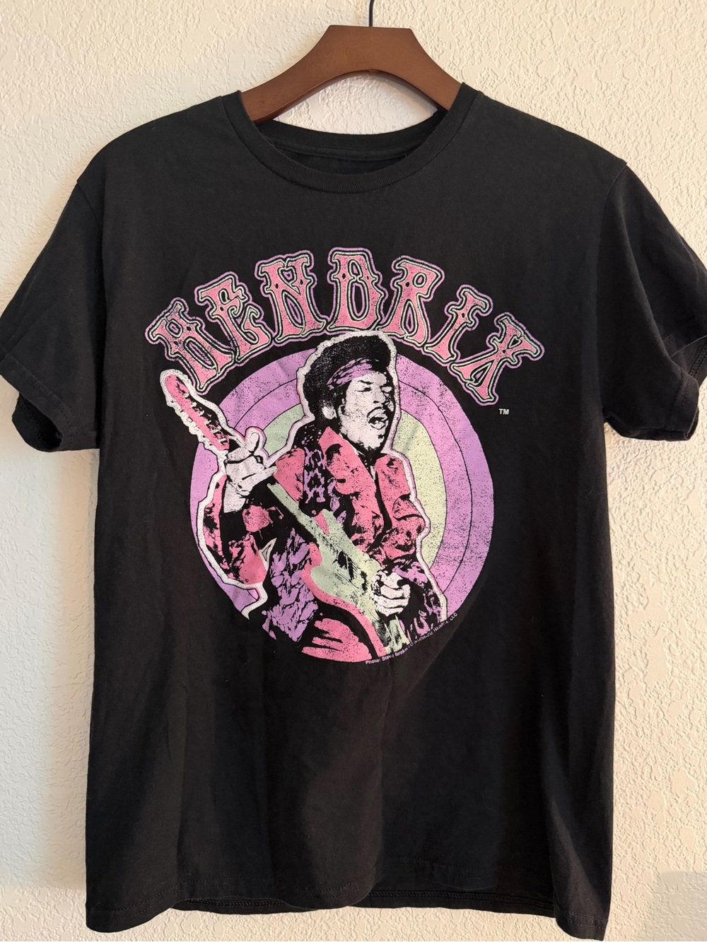 Authentic Hendrix Graphic Tee Black Pink Size S